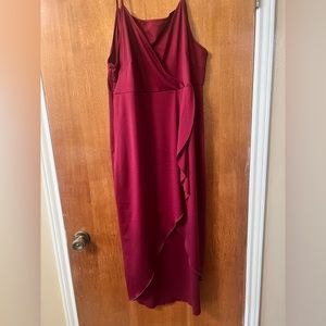 Red dress with leg slit